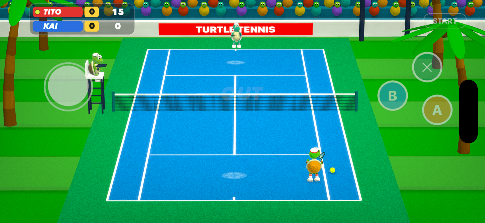 Turtle Tennis gameplay screenshot